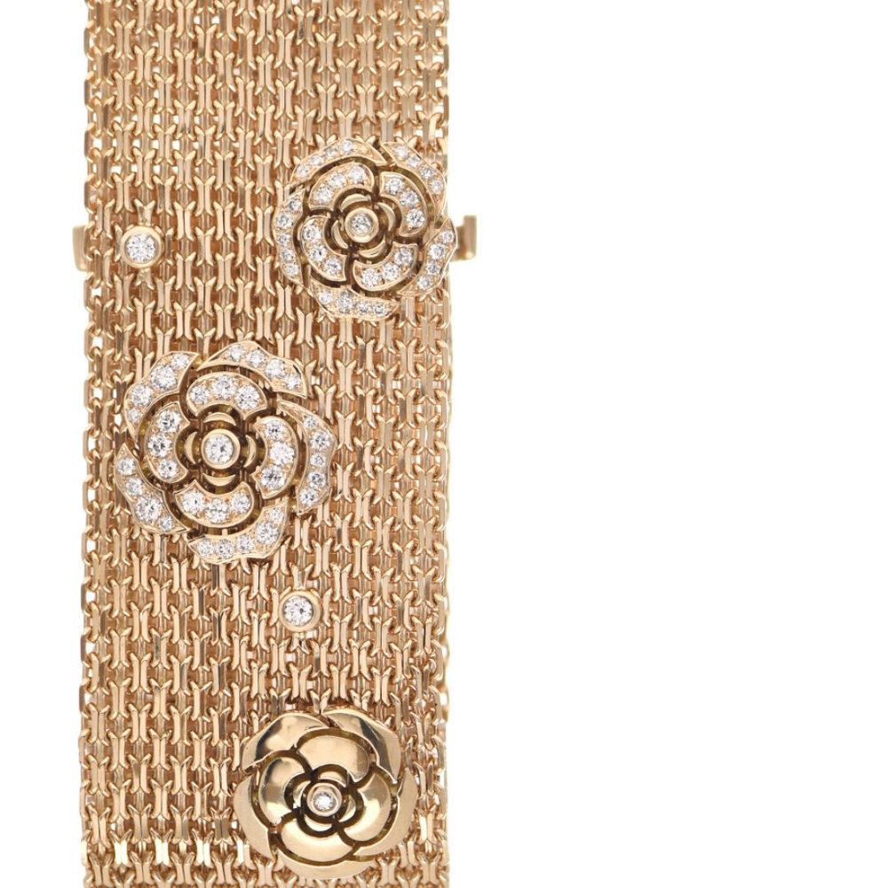 Chanel 18K Yellow Gold Diamond Impression de Camelia Bracelet